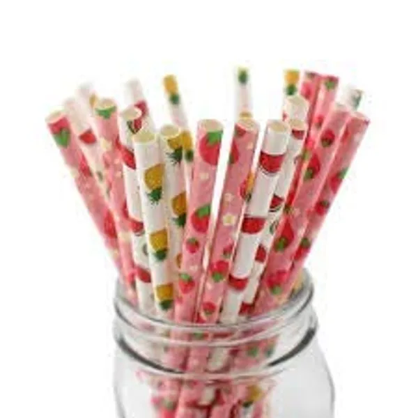 Multicolor_Biodegradable_Paper_Drinking_Straws_Pack_Of_100Pcs_With_6Mm_Diameter_For_Juices,_Shakes,_Smoothies,_Party_Supplies_Decorations_(Random_Colours_And_Designs)