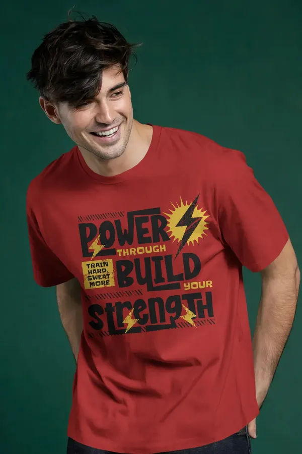 Red_Cotton_And_Elastane_Premium_T_Shirt_For_Men