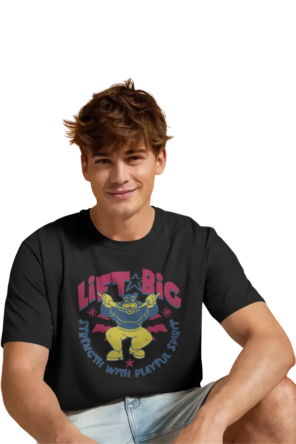 Black_Cotton_And_Elastane_Premium_T_Shirt_For_Men