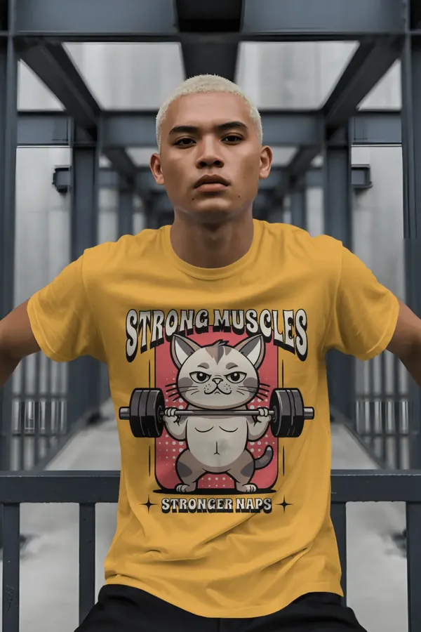 Mustard_Cotton_And_Elastane_Premium_T_Shirt_For_Men