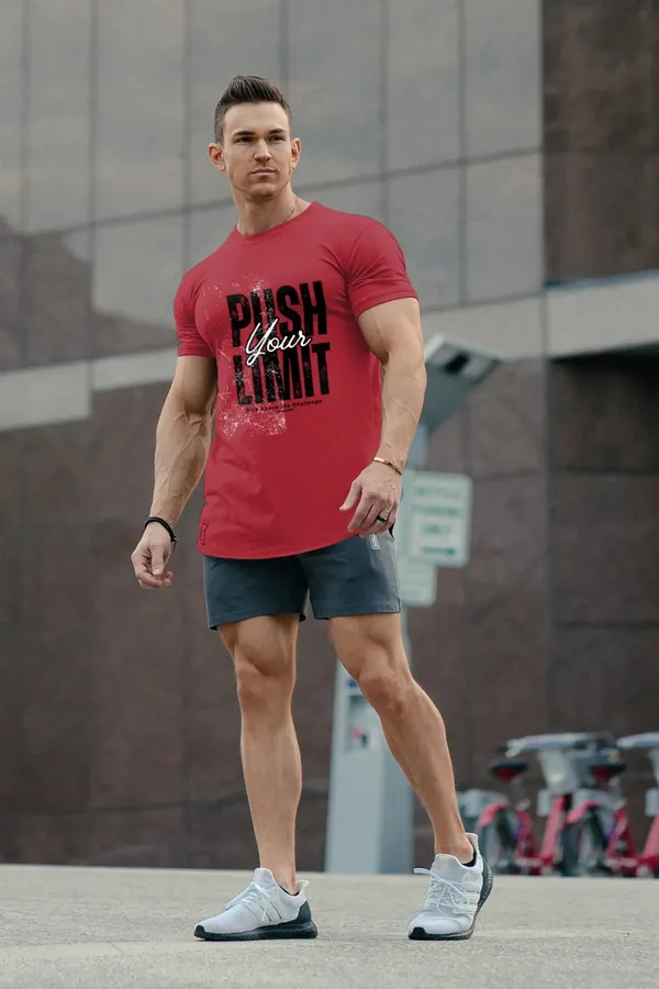 Red_Cotton_And_Elastane_Premium_T_Shirt_For_Men