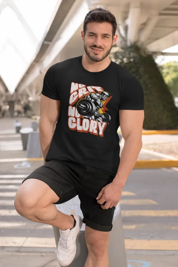 Black_Cotton_And_Elastane_Premium_T_Shirt_For_Men