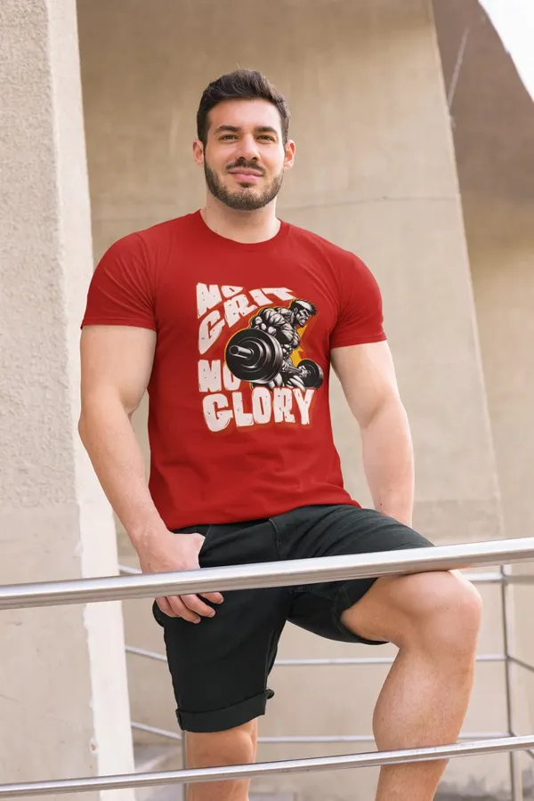 Red_Cotton_And_Elastane_Premium_T_Shirt_For_Men