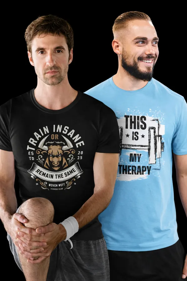 Sky_Blue_And_Black_Cotton_And_Elastane_Premium_T_Shirt_For_Men_Pack_Of_2