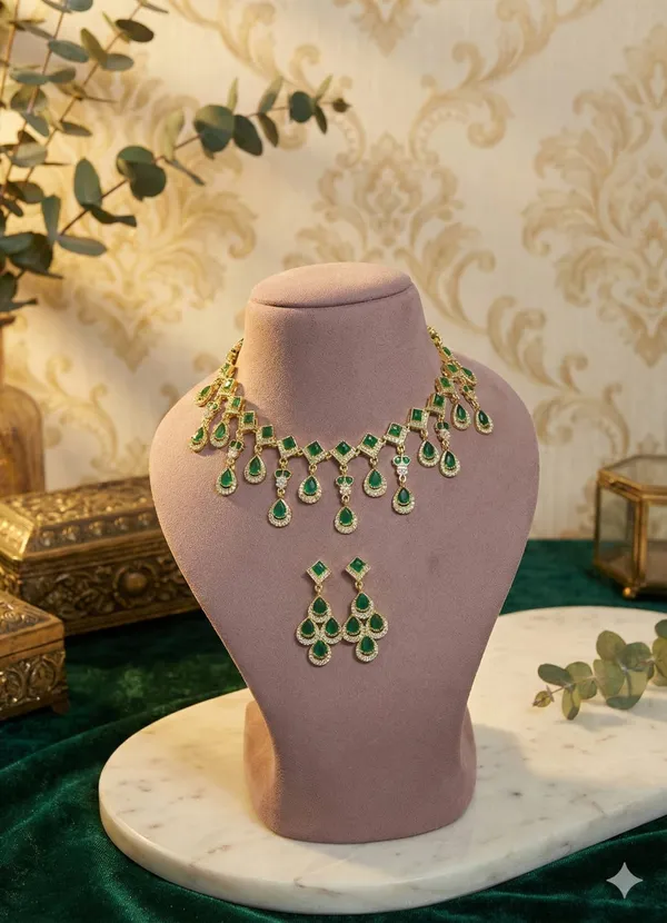 Elegant_Green_Stone_Necklace_&_Earrings_Set
