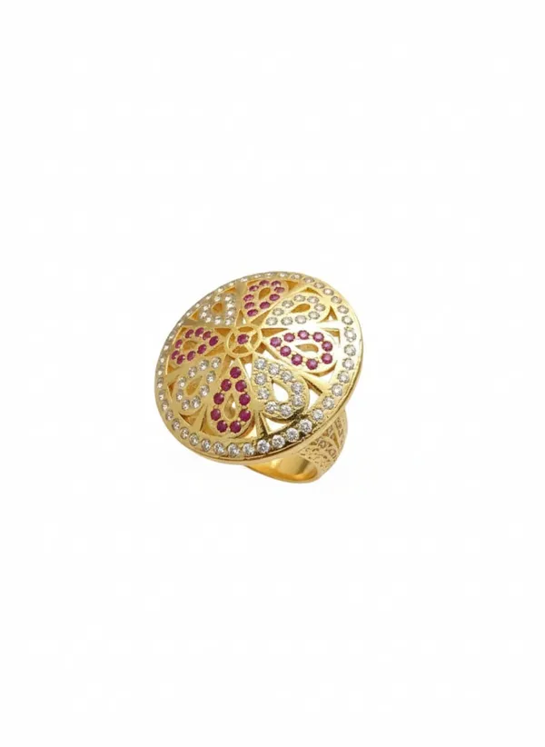 Elegant_Copper_Statement_Ring_with_Ruby_&_Crystal_Detailing_Women_&_Girls