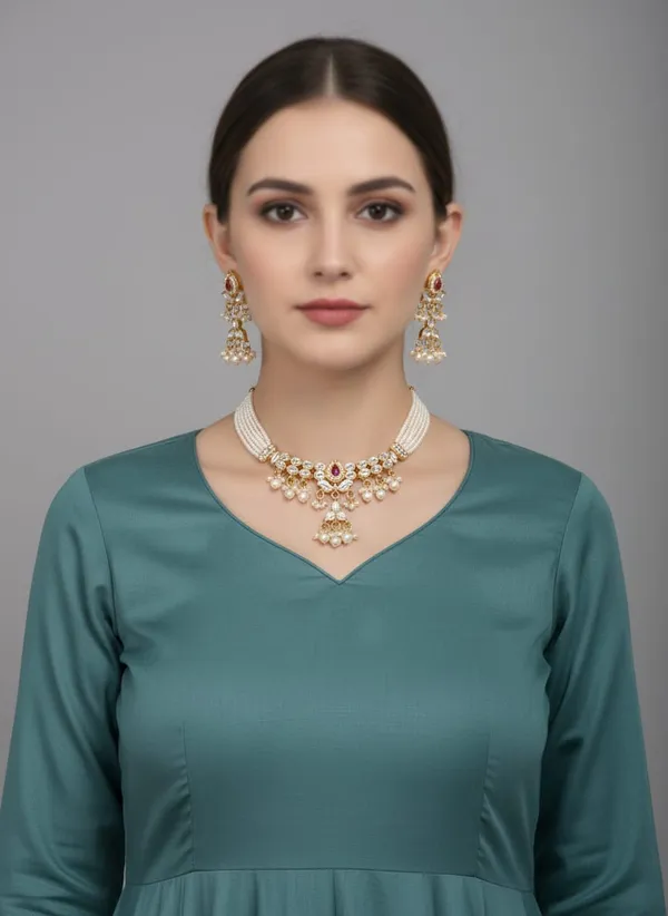 Elegant_Kundan_Pearl_Choker_Necklace_Set_for_Women_and_Girls