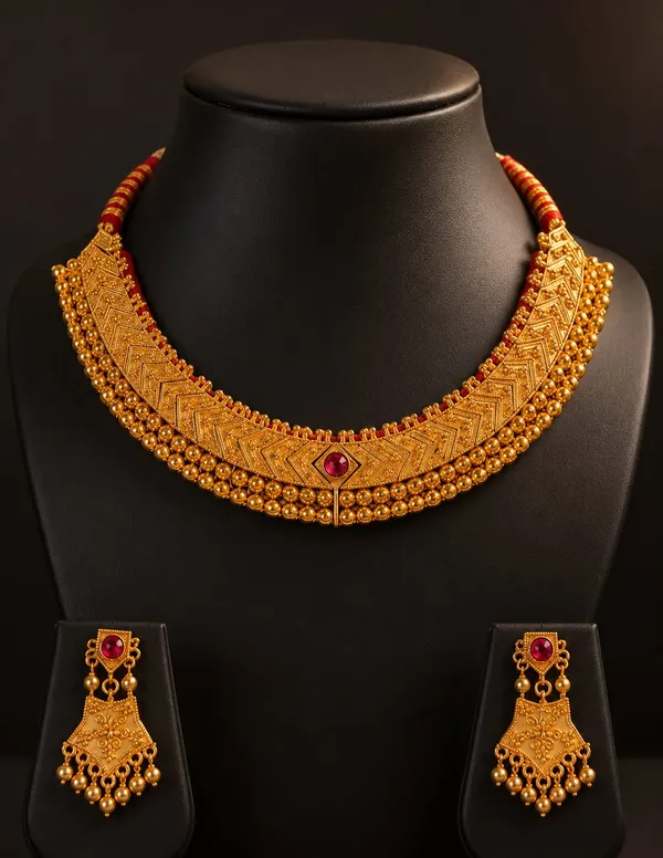 Elegant_Traditional_Golden_Necklace_Set_Women_&_Girls