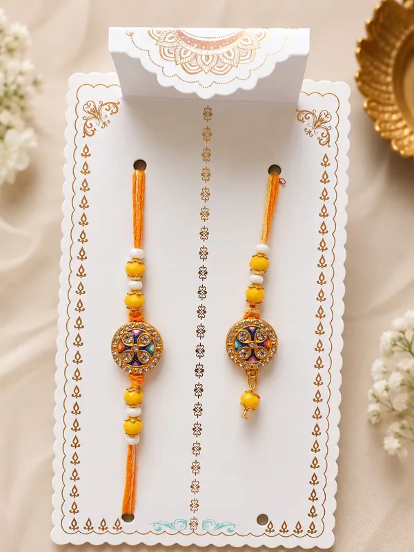 Emerald_Blossom_Mix_Colour_Bhai_Bhabhi_Rakhi_Set_