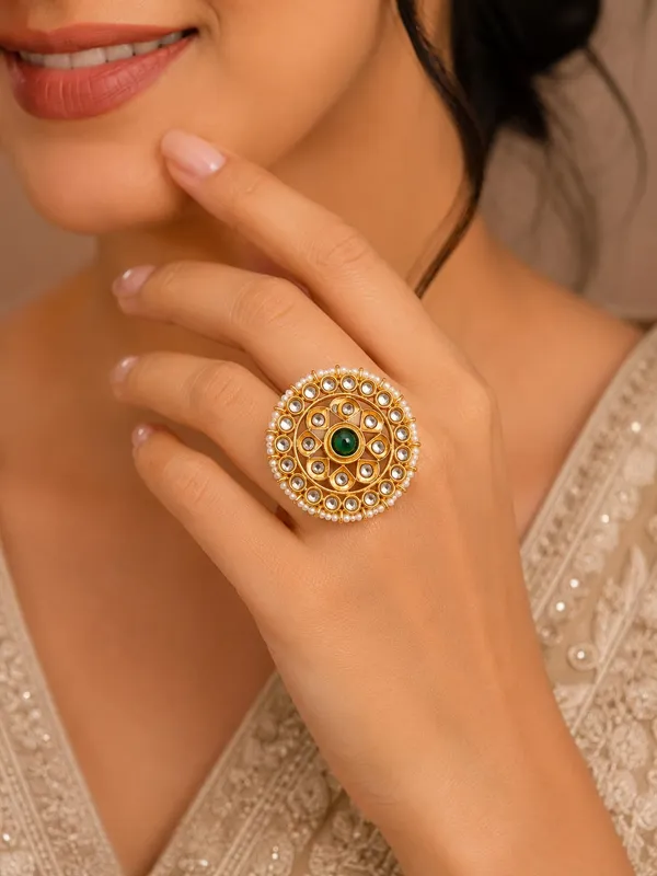Emerald_Surya_Kundan_Ring_For_Women_&_Girls