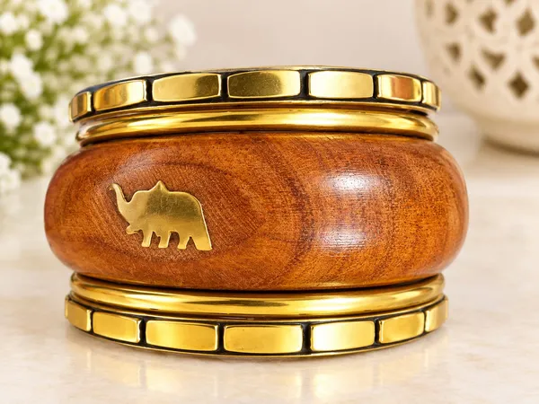 Gajvan_Heritage_Wooden_Bangle_–_Gold-Tone_Elephant_Motif_Traditional_Statement_Kada_For_Women_&_Girls