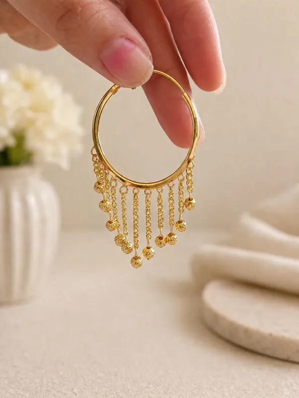 Golden_Raindrop_Earrings_For_Women_&_Girls