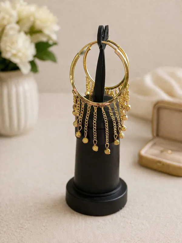 Golden_Raindrop_Earrings_For_Women_&_Girls