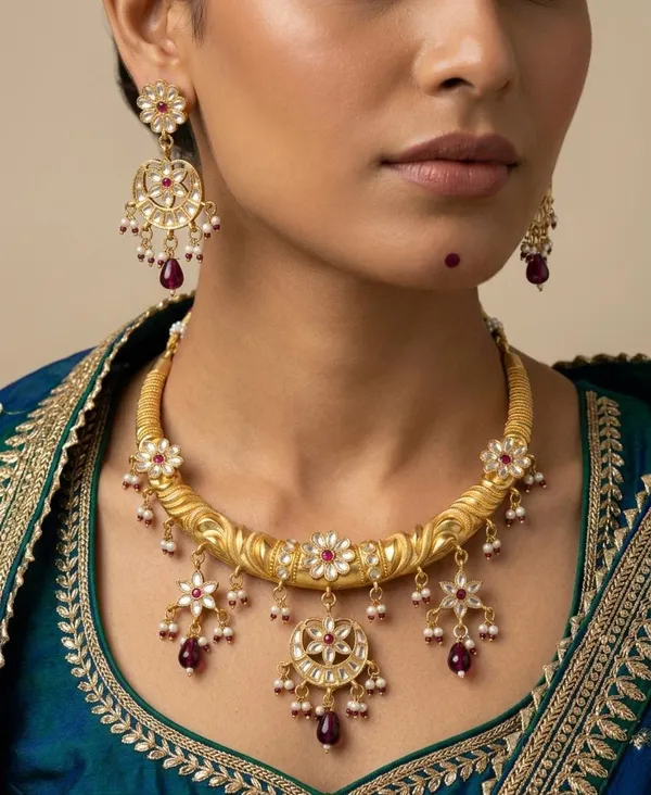 Gulbahar_Kundan_Pearl_Drop_Hasli_Set_Women_&_Girls