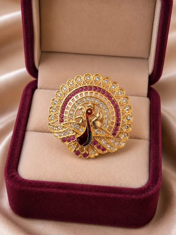 Maharani_Mayur_Crystal__Kundan_Ring_For_Women_&_Girls