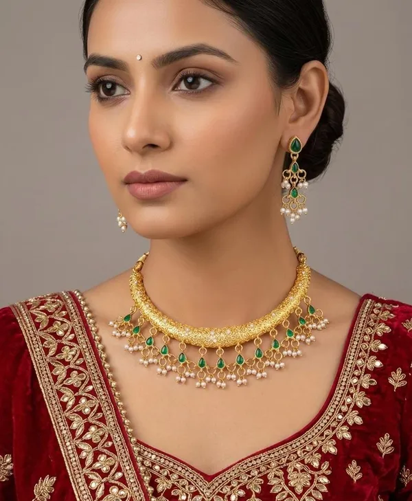 Panna_Noor_Royal_Hasli_Set_-_Gold-Plated_Emerald_&_Pearl_Traditional_Jewellery_Women_&_Girls