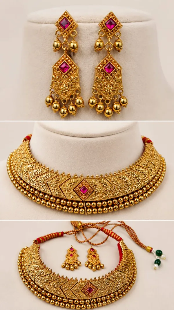 Elegant_Traditional_Golden_Necklace_Set_Women_&_Girls