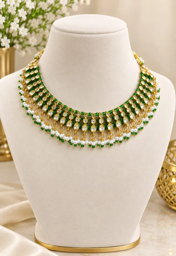 Royal_Emerald_AD_Green_Kundan_Necklace_Set_with_Earrings_For_Women_&_Girls