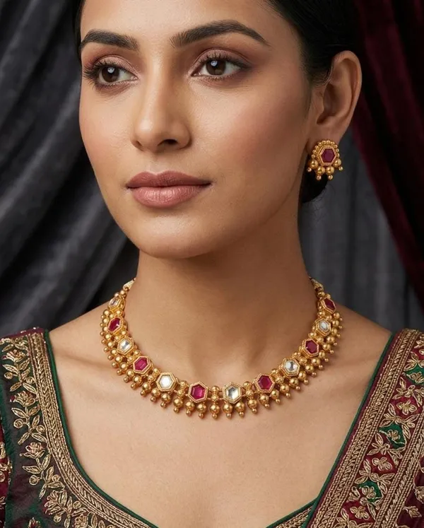 Ruby_Kundan_Collar_Necklace_Set_Women_&_Girls