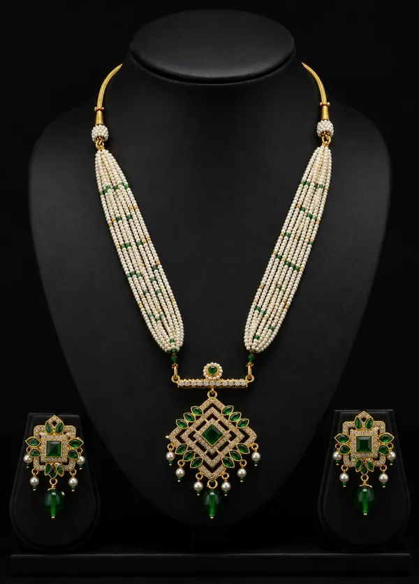Shahi_Crimson_Pearl_Green_Set_For_Women_&_Girls