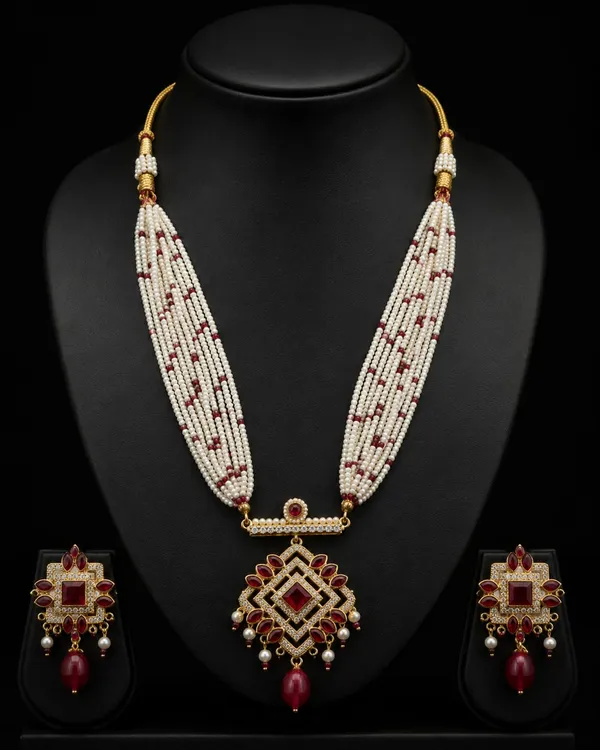 Shahi_Crimson_Pearl_Red_Set_For_Women_&_Girls
