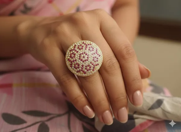 Statement_Ruby_&_Copper_Disc_Ring_Women_&_Girls