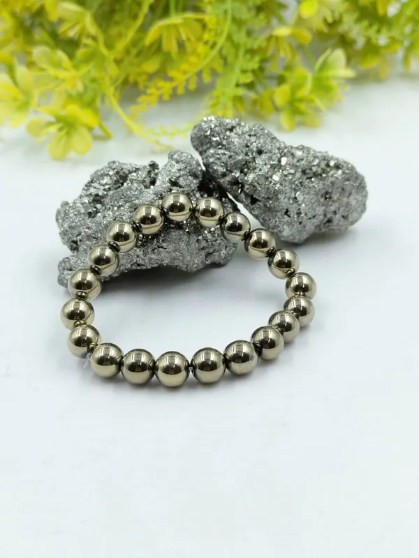 Unisex_Pyrite_Stretch_Bracelet