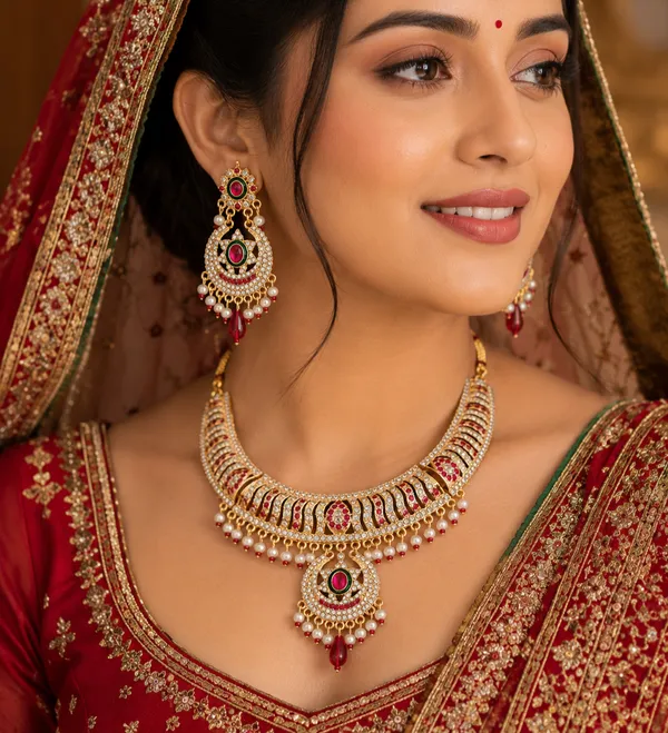 Rajsi_Ratna_Chandrika_Premium_Ruby_Red_American_Diamond_Pearl_Necklace_Set_for_Women_&_Bridal_Wear