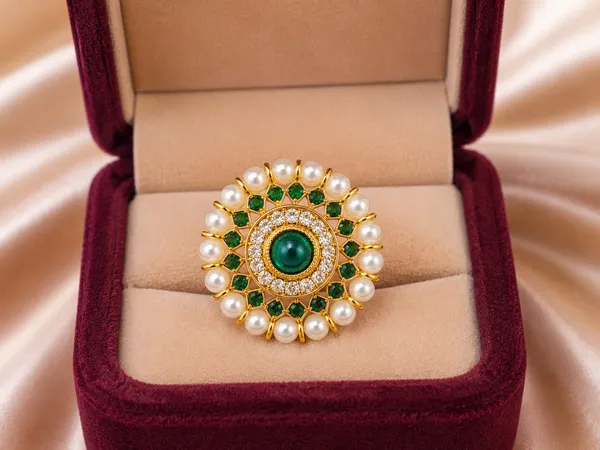 Rajwada_Pearl_Kundan_Halo_Ring_For_Women_&_Girls