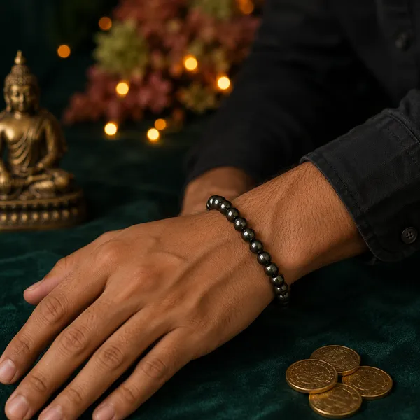 Unisex_Hematite_Stretch_Bracelet