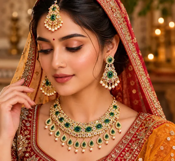 Bridal_Grace_Necklace_Set_with_Earrings_and_Maang_Tikka_For_Women_&_Girls_(Combo_Set)