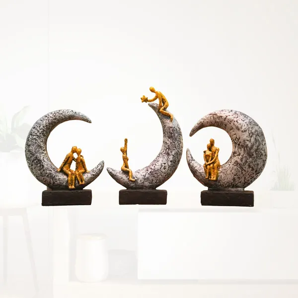 Black_&_Silver_Resin_Premium_&_Elegant_Moonlit_Couple_Figurine_Set_(Set_Of_3)