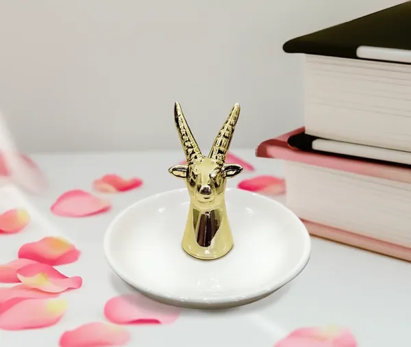 Chic_Gold_Gazelle_/_Deer_Head_Ring_Holder_&_Ceramic_Trinket_Set_(DEER)