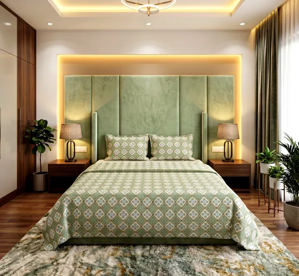 Casa_Green_Medallion_Geometric_Floral_Printed_Queen_Size_Bedsheet_Set_with_2_Pillow_Covers_|_90*100_Inch_|_140_GSM