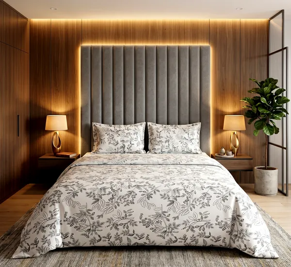 Dove_Grey_Botanical_Bliss_Bedsheet_Set_With_2_Pillow_Cover_|_100%_Cotton_Feel_|_Queen_Size_|_90*100_Inch_|_140_GSM