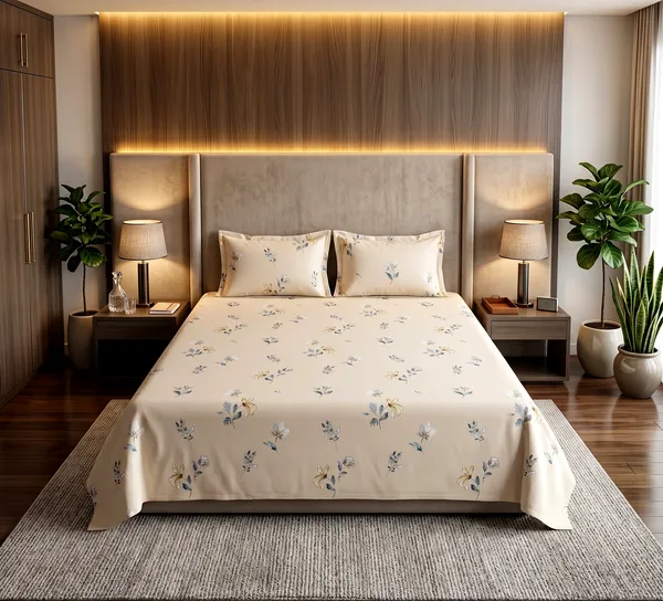 Dreamy_Peach_Floral_Queen_Size_Bedsheet_|_100%_Cotton_Feel_Fabric_|_Elegant_Scattered_Bloom_Design_with_2_Pillow_Covers_–_Perfect_for_Modern_Bedrooms