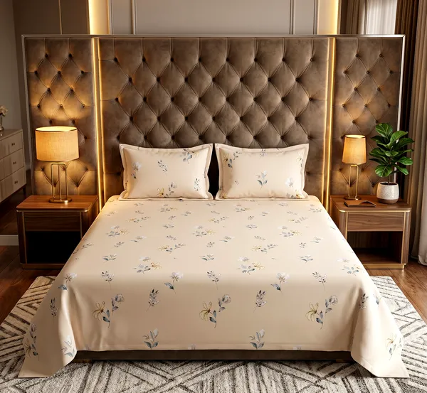 Dreamy_Peach_Floral_Queen_Size_Bedsheet_|_100%_Cotton_Feel_Fabric_|_Elegant_Scattered_Bloom_Design_with_2_Pillow_Covers_–_Perfect_for_Modern_Bedrooms