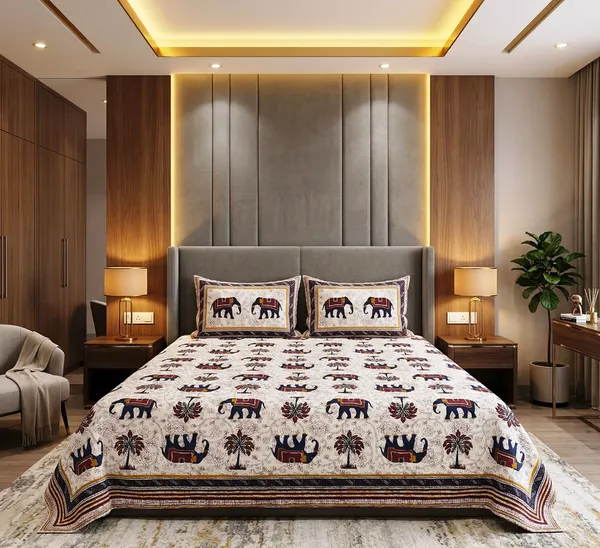 Royal_Elephant_Theme_100%_Pure_Cotton_Super_King_Size_Double_Bedsheet_with_2_Pillow_Cover_for_Elegant_Bedrooms_|_108*108_Inch_|_300_TC