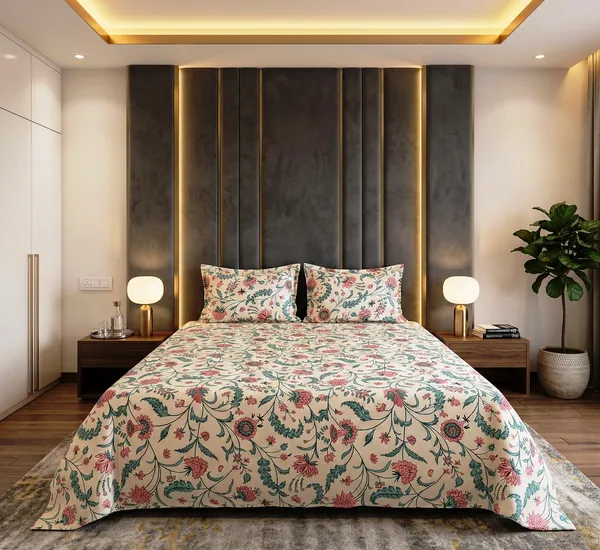 Soft_Rose_Vine_100%_Cotton_Rich_Double_Bedsheet_with_2_Pillow_Cover_|_90*100_Inch_|_140_GSM_|_Queen_Size