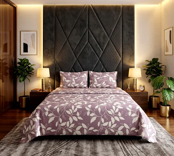 Lavender_Bloom_Premium_Floral_Leaf_Printed_Queen_Size_Bedsheet_Set_with_2_Pillow_Covers_|_Soft_&_Luxurious_|_Elegant_Design_|_90*100_Inch_|_140_GSM