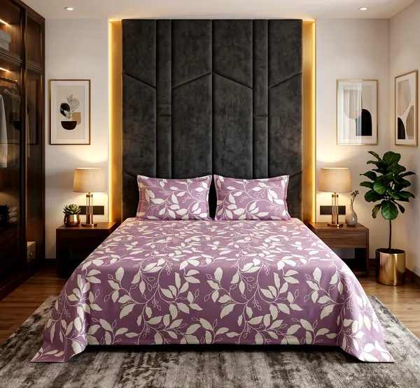 Lavender_Bloom_Premium_Floral_Leaf_Printed_Queen_Size_Bedsheet_Set_with_2_Pillow_Covers_|_Soft_&_Luxurious_|_Elegant_Design_|_90*100_Inch_|_140_GSM