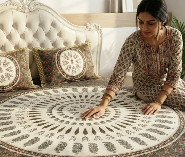 Royal_Mandala_Pattern_100%_Pure_Cotton_Super_King_Size_Double_Bedsheet_with_2_Pillow_Cover_|_108*108_Inch_|_300_TC