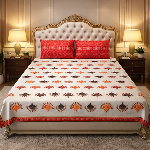 Royal_Grey_Traditional_Motif_100%_Pure_Cotton_Super_King_Size_Double_Bedsheet_with_2_Pillow_Covers_|_108*108_Inch_|_300_TC