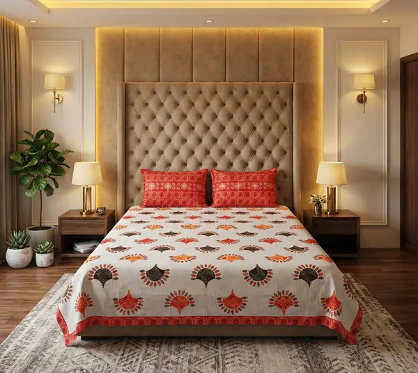 Royal_Grey_Traditional_Motif_100%_Pure_Cotton_Super_King_Size_Double_Bedsheet_with_2_Pillow_Covers_|_108*108_Inch_|_300_TC
