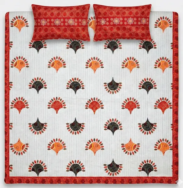 Royal_Grey_Traditional_Motif_100%_Pure_Cotton_Super_King_Size_Double_Bedsheet_with_2_Pillow_Covers_|_108*108_Inch_|_300_TC