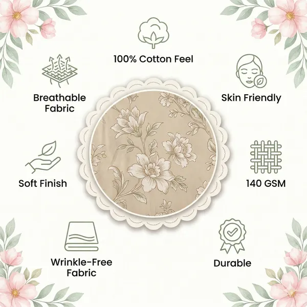 Pink_Paradise_Floral_100%_Cotton_Feel_Flat_Double_Bedsheet_With_2_Pillow_Cover_|_90*100_Inch_|_140_GSM_|_Queen_Size