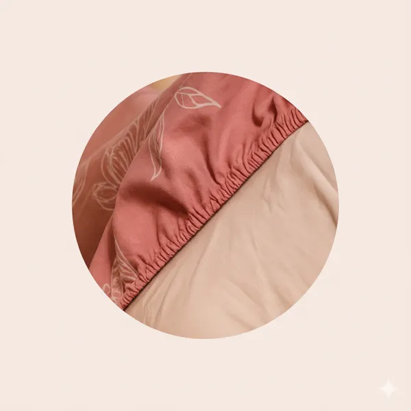 Blossom_Pink_Fitted__Cotton_Rich_Feel_Wrinkle_Free_Double_Bedsheet_|_72*78+6_Inch_|_120_GSM