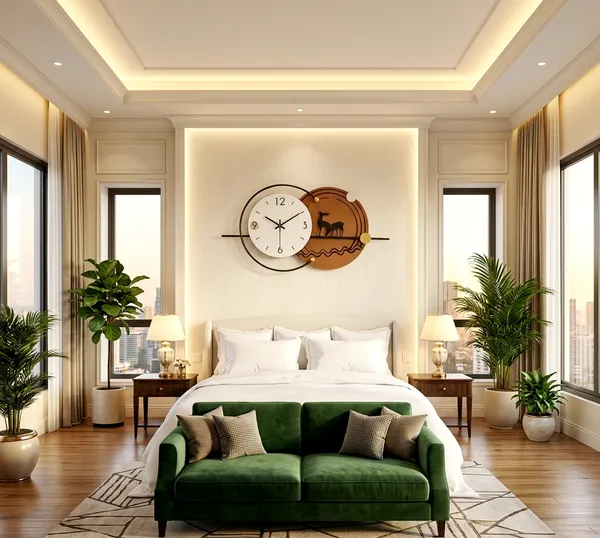 Brown_Metal_Premium_&_Elegant_Rustic_Brown_Deer_Wall_Clock