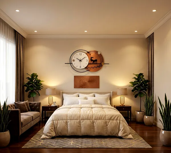 Brown_Metal_Premium_&_Elegant_Rustic_Brown_Deer_Wall_Clock