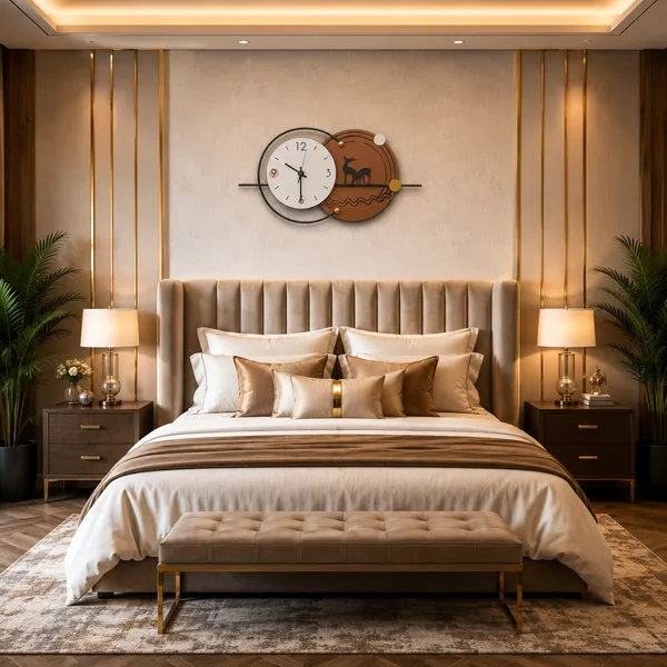Brown_Metal_Premium_&_Elegant_Rustic_Brown_Deer_Wall_Clock